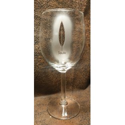 lot 6 Verres à vin 30cl "feuilles"