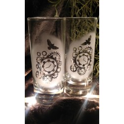 Ensemble Steampunk Flacon 50cl + 2 verres